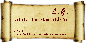 Lajbiczjer Geminián névjegykártya